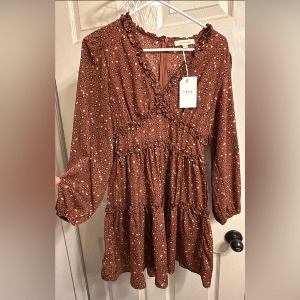 Orange Floral Women's Dress